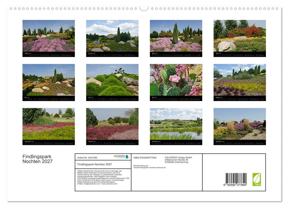Findlingspark Nochten 2027 (CALVENDO Premium Wandkalender 2027)
