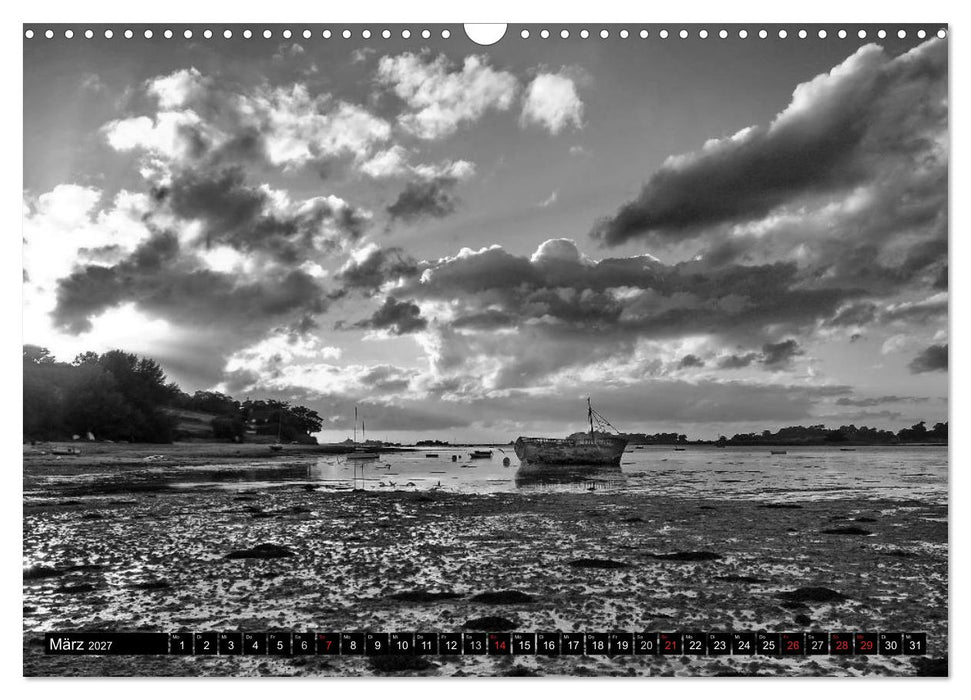 Bretagne in Schwarz und Weiß 2027 (CALVENDO Wandkalender 2027)