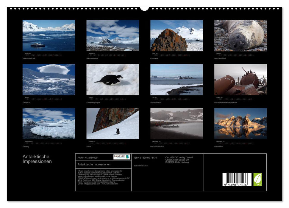 Antarktische Impressionen (CALVENDO Premium Wandkalender 2027)