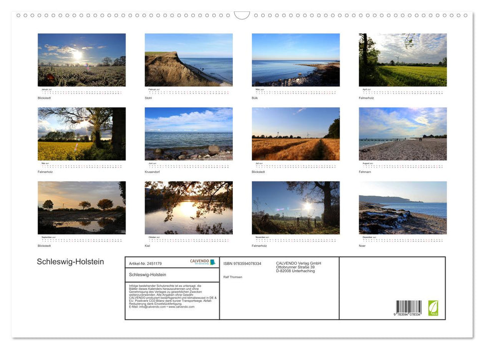 Schleswig-Holstein (CALVENDO Wandkalender 2027)