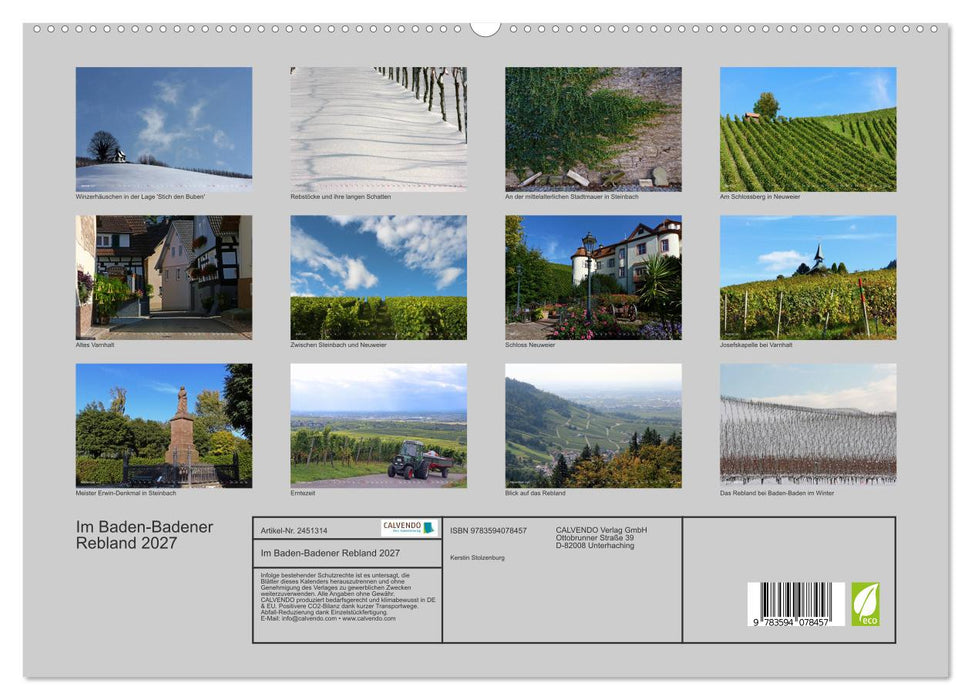 Im Baden-Badener Rebland 2027 (CALVENDO Premium Wandkalender 2027)