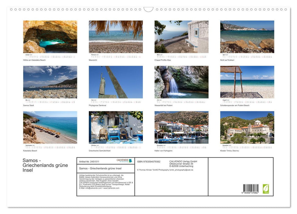Samos - Griechenlands grüne Insel (CALVENDO Wandkalender 2027)