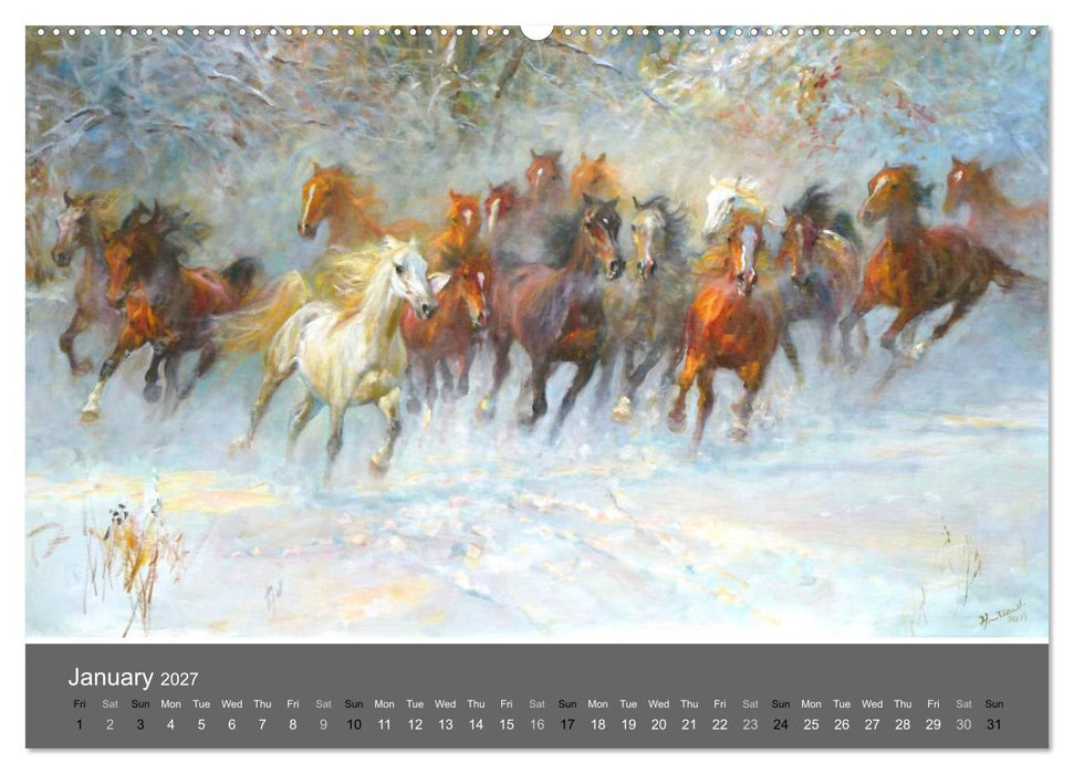 Horses in four seasons 2027 (CALVENDO Premium-Calendar 2027)