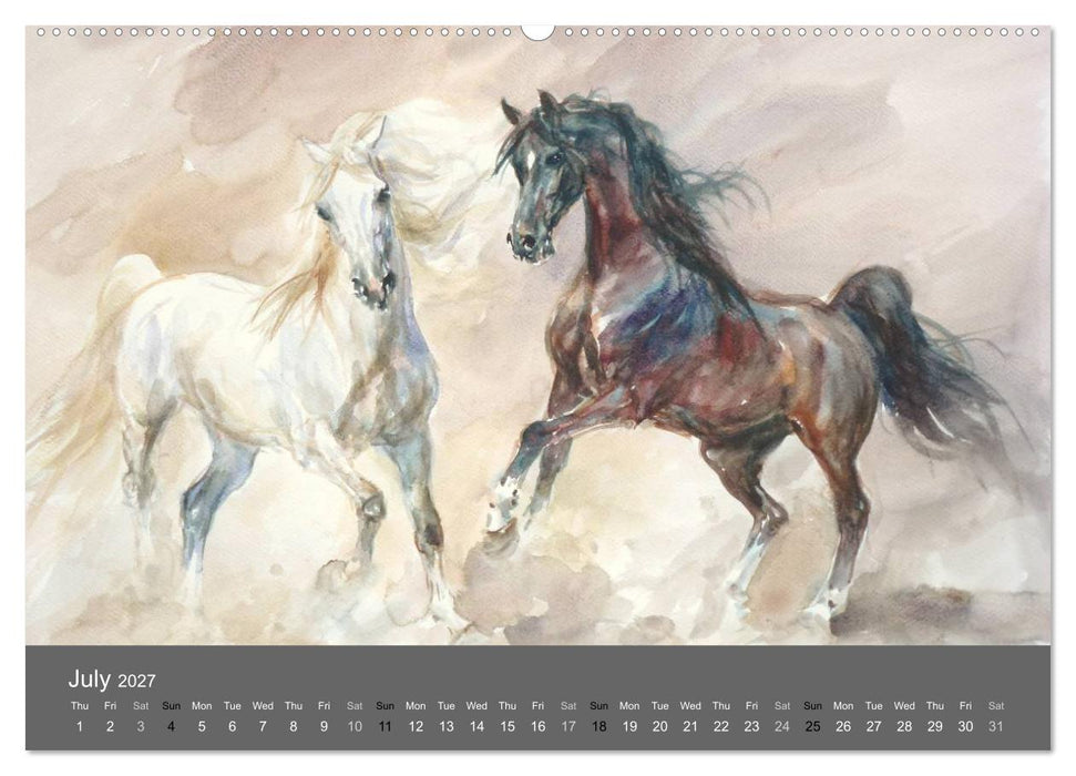 Horses in four seasons 2027 (CALVENDO Premium-Calendar 2027)