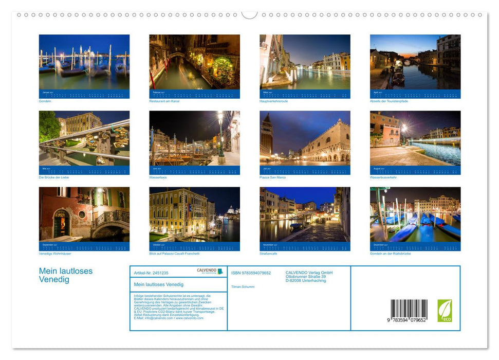 Mein lautloses Venedig (CALVENDO Premium Wandkalender 2027)