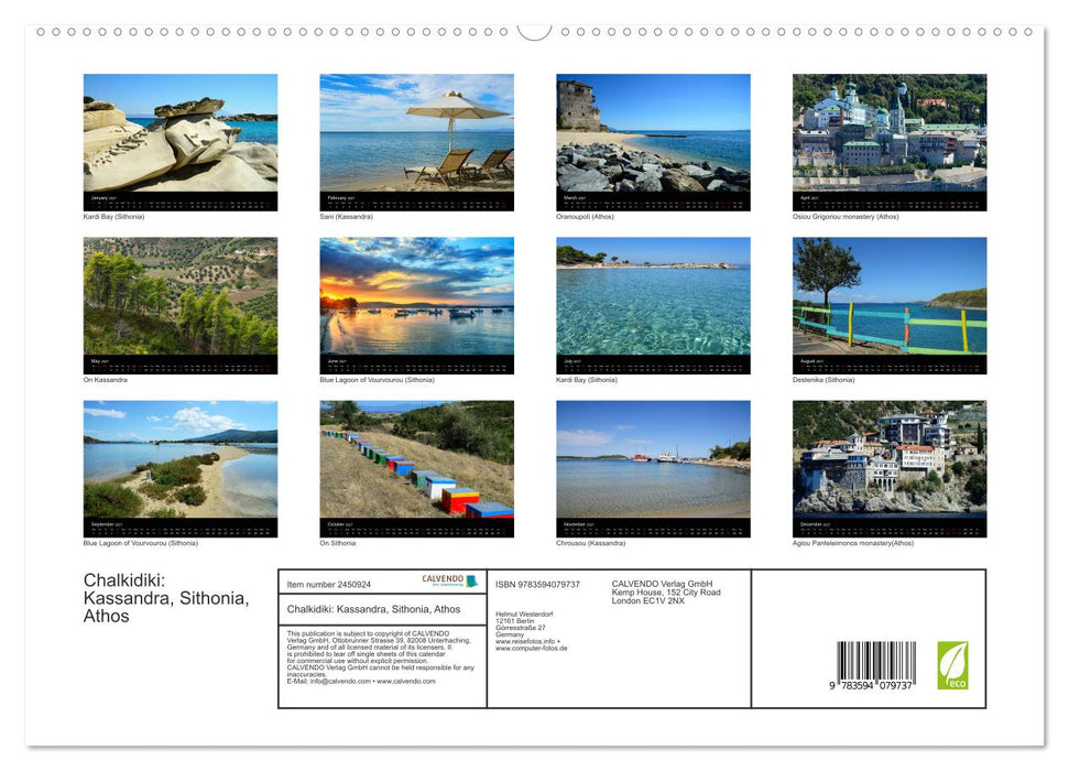 Chalkidiki: Kassandra, Sithonia, Athos (CALVENDO Premium-Calendar 2027)