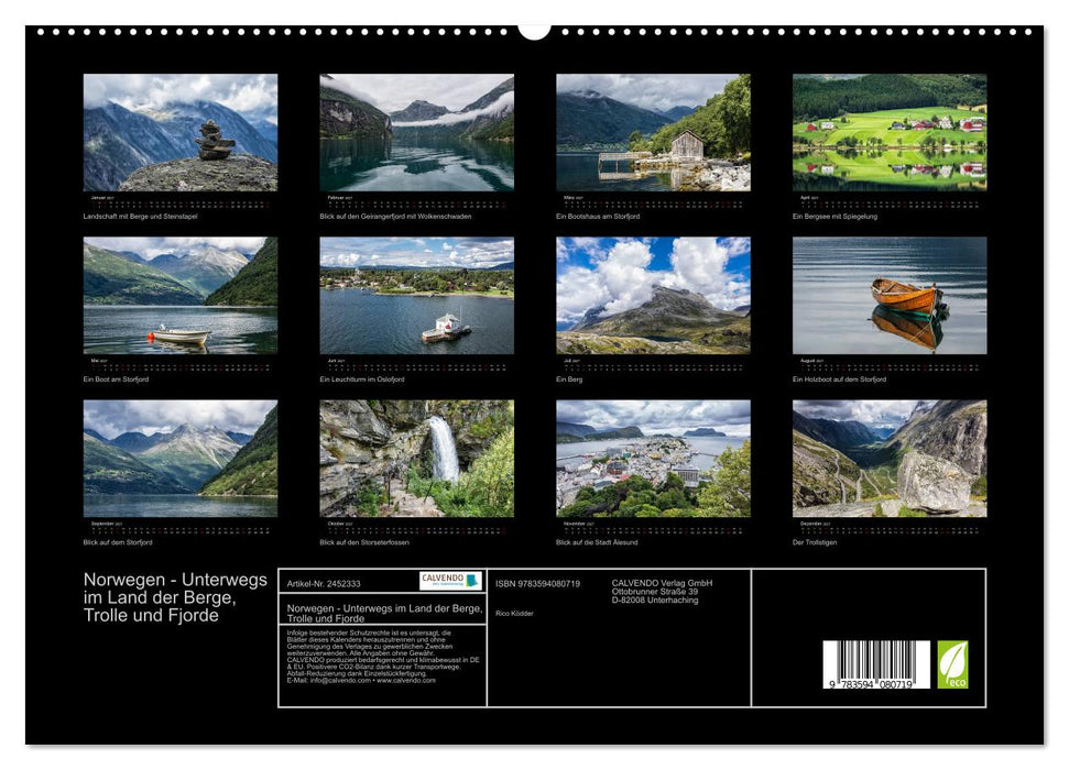 Norwegen - Unterwegs im Land der Berge, Trolle und Fjorde (CALVENDO Premium Wandkalender 2027)