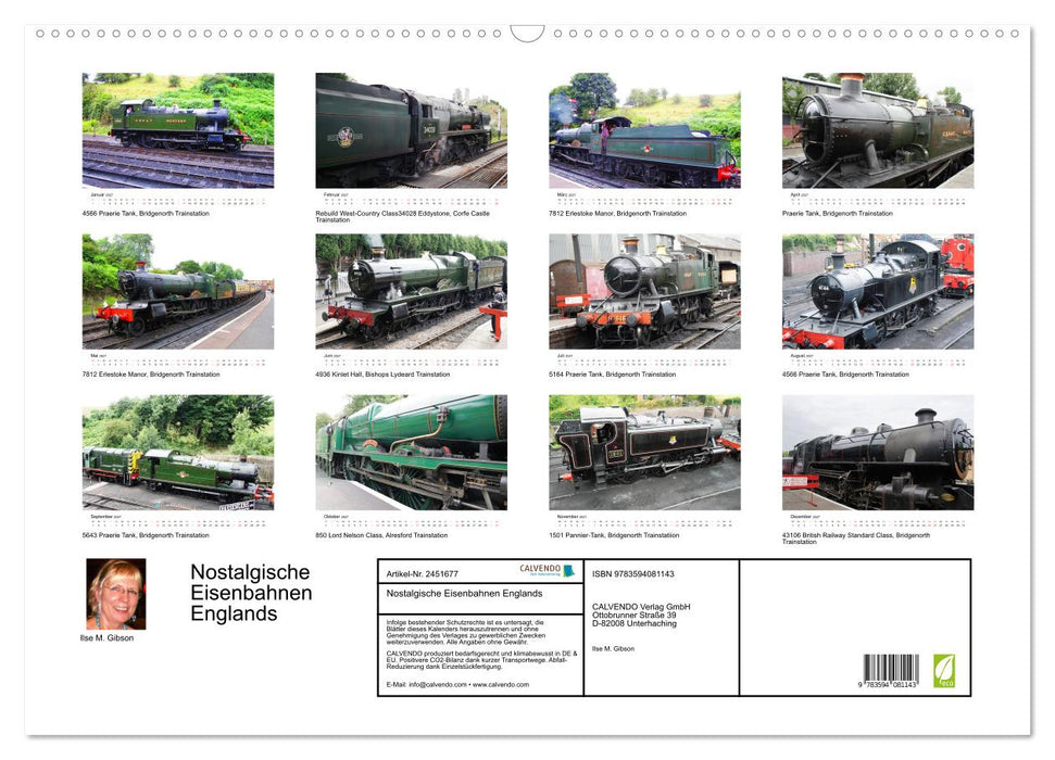 Nostalgische Eisenbahnen Englands (CALVENDO Wandkalender 2027)