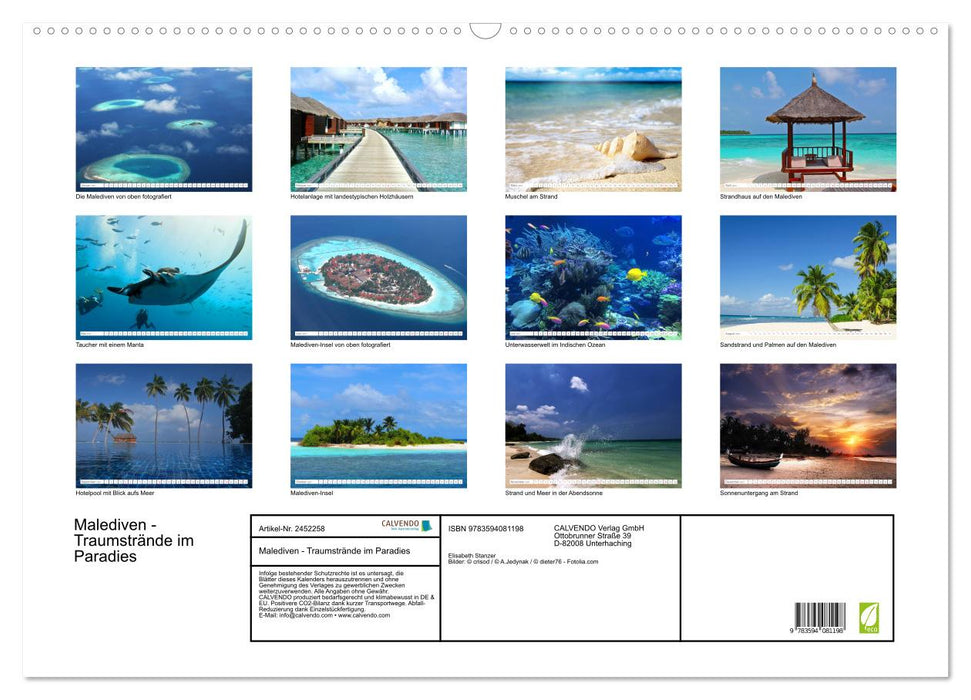 Malediven - Traumstrände im Paradies (CALVENDO Wandkalender 2027)