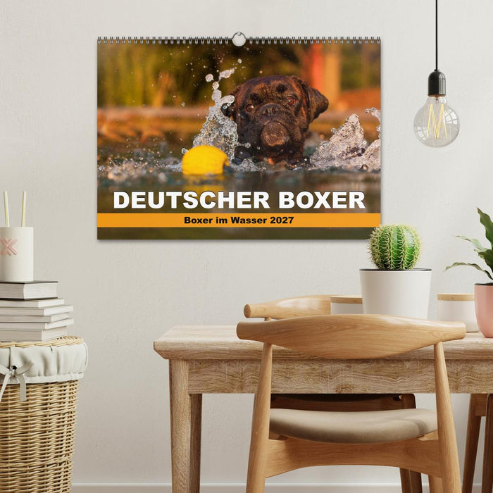 Deutscher Boxer - Boxer im Wasser 2027 (CALVENDO Wandkalender 2027)