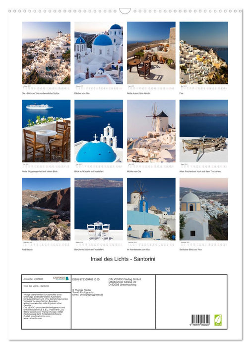 Insel des Lichts - Santorini (CALVENDO Wandkalender 2027)