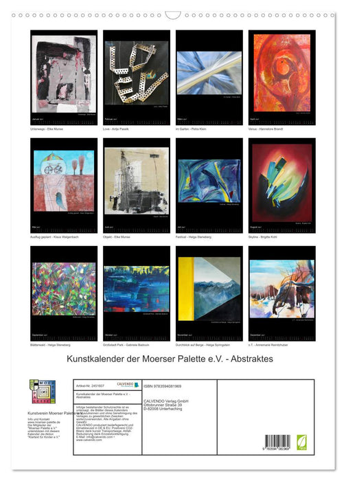 Kunstkalender der Moerser Palette e.V. - Abstraktes (CALVENDO Wandkalender 2027)