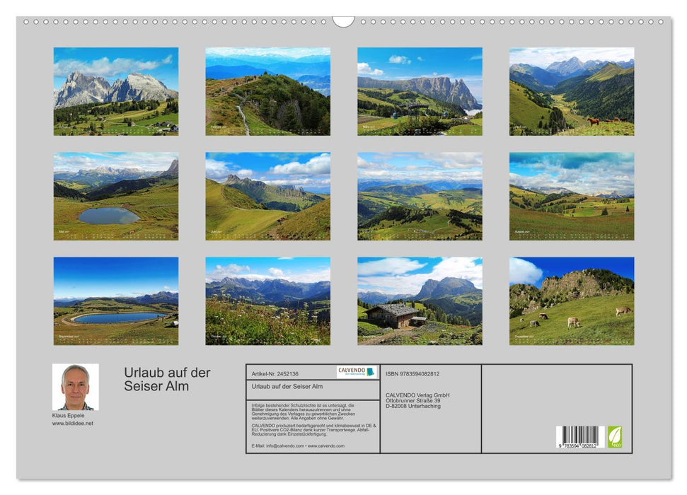 Urlaub auf der Seiser Alm (CALVENDO Wandkalender 2027)