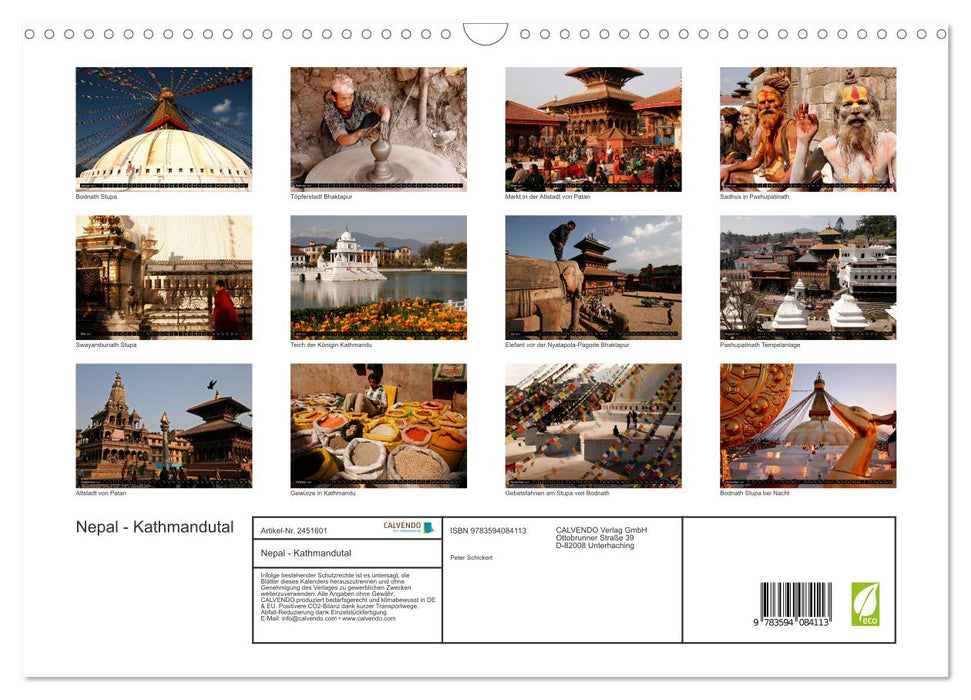 Nepal - Kathmandutal (CALVENDO Wandkalender 2027)