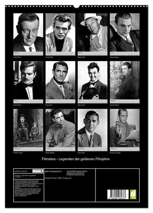 Filmstars - Legenden der goldenen Filmjahre (CALVENDO Premium Wandkalender 2027)