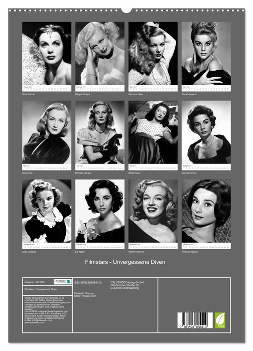Filmstars - Unvergessene Diven (CALVENDO Premium Wandkalender 2027)