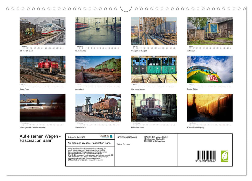 Auf eisernen Wegen - Faszination Bahn (CALVENDO Wandkalender 2027)