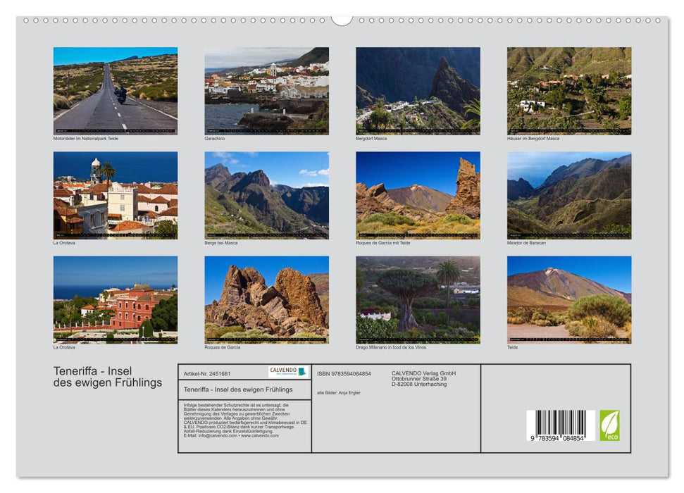 Teneriffa - Insel des ewigen Frühlings (CALVENDO Premium Wandkalender 2027)