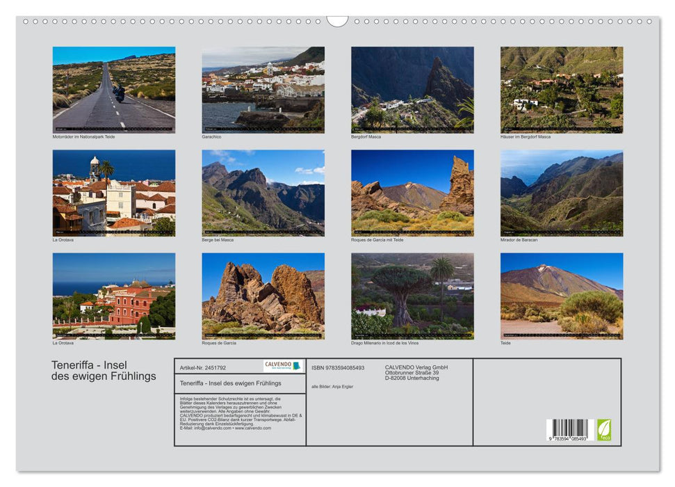 Teneriffa - Insel des ewigen Frühlings (CALVENDO Wandkalender 2027)