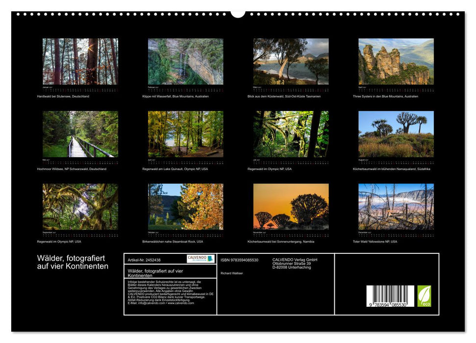 Wälder, fotografiert auf vier Kontinenten (CALVENDO Premium Wandkalender 2027)