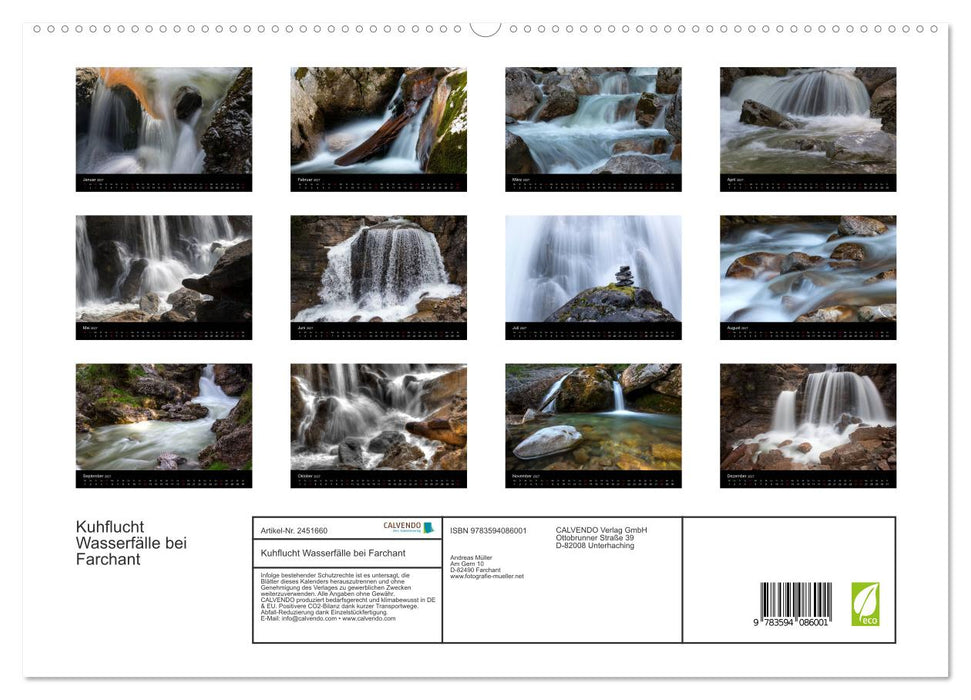 Kuhflucht Wasserfälle bei Farchant (CALVENDO Premium Wandkalender 2027)