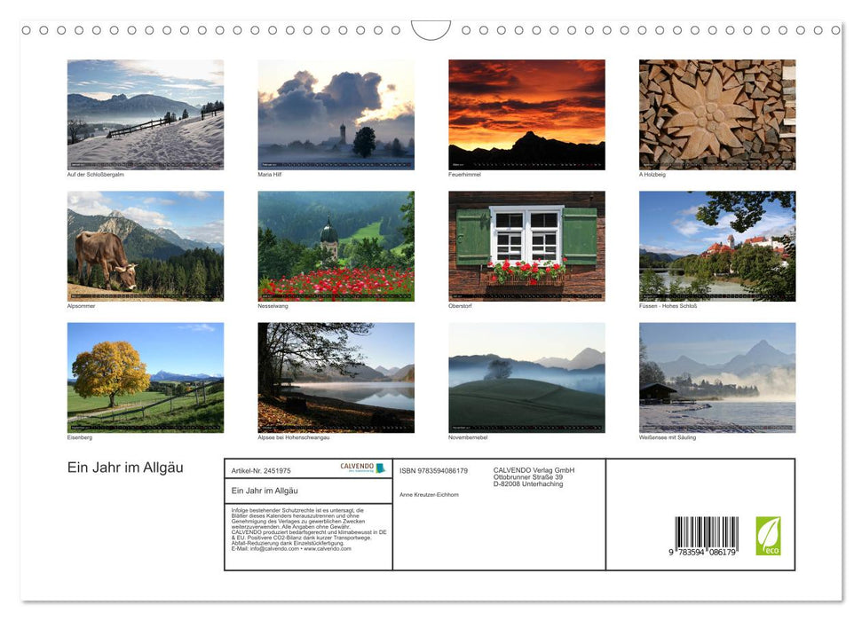 Ein Jahr im Allgäu (CALVENDO Wandkalender 2027)