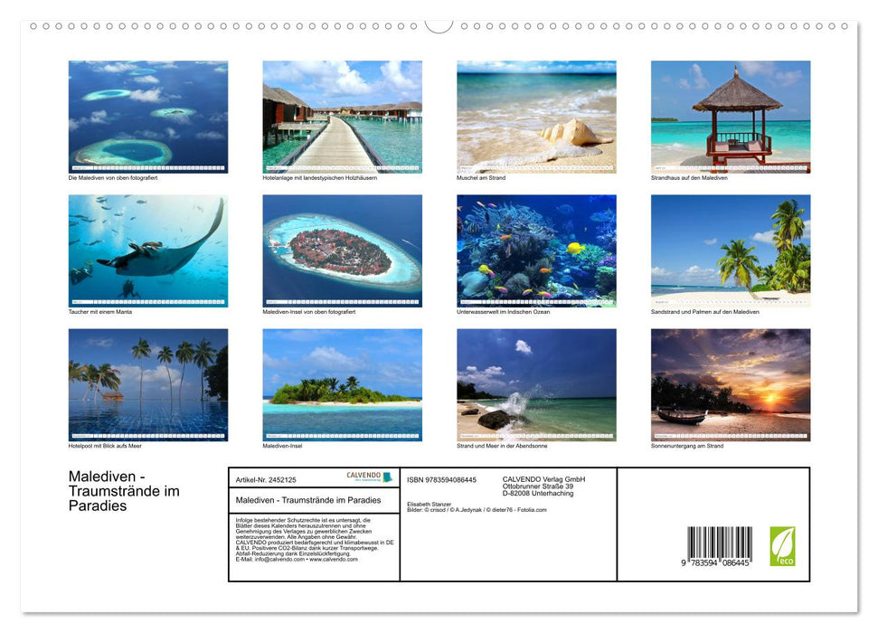 Malediven - Traumstrände im Paradies (CALVENDO Premium Wandkalender 2027)