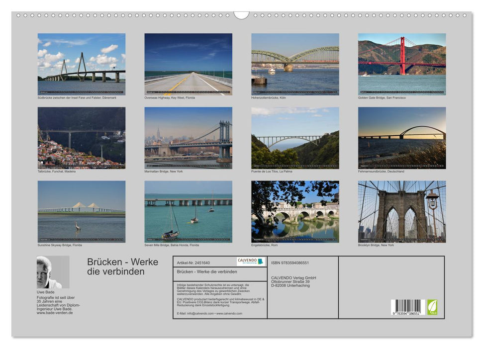 Brücken - Werke die verbinden (CALVENDO Wandkalender 2027)
