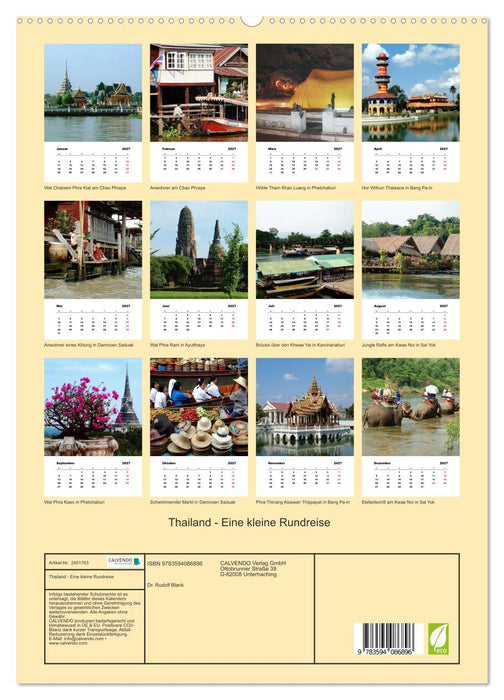 Thailand - Eine kleine Rundreise (CALVENDO Premium Wandkalender 2027)