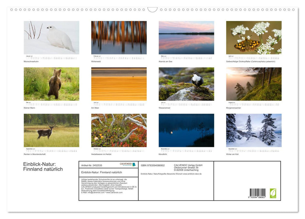 Einblick-Natur: Finnland natürlich (CALVENDO Wandkalender 2027)