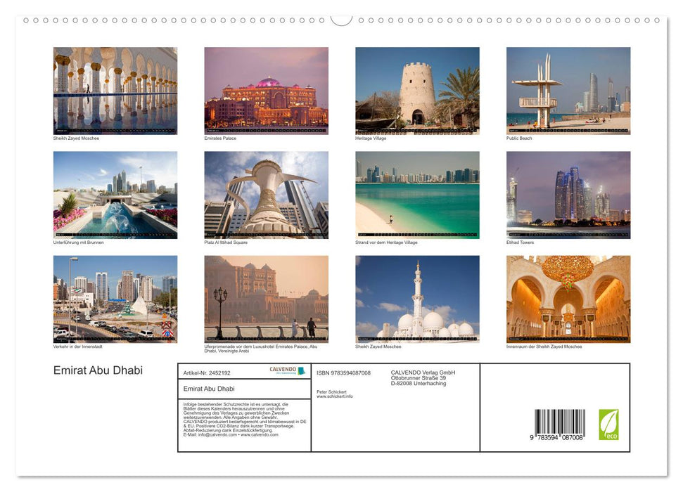Emirat Abu Dhabi (CALVENDO Premium Wandkalender 2027)