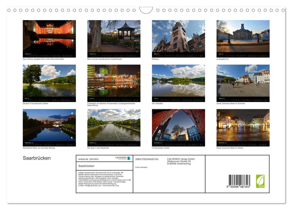 Saarbrücken (CALVENDO Wandkalender 2027)