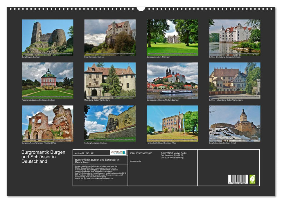 Burgromantik Burgen und Schlösser in Deutschland (CALVENDO Wandkalender 2027)