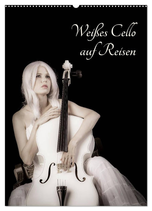 Weißes Cello auf Reisen (CALVENDO Wandkalender 2027)