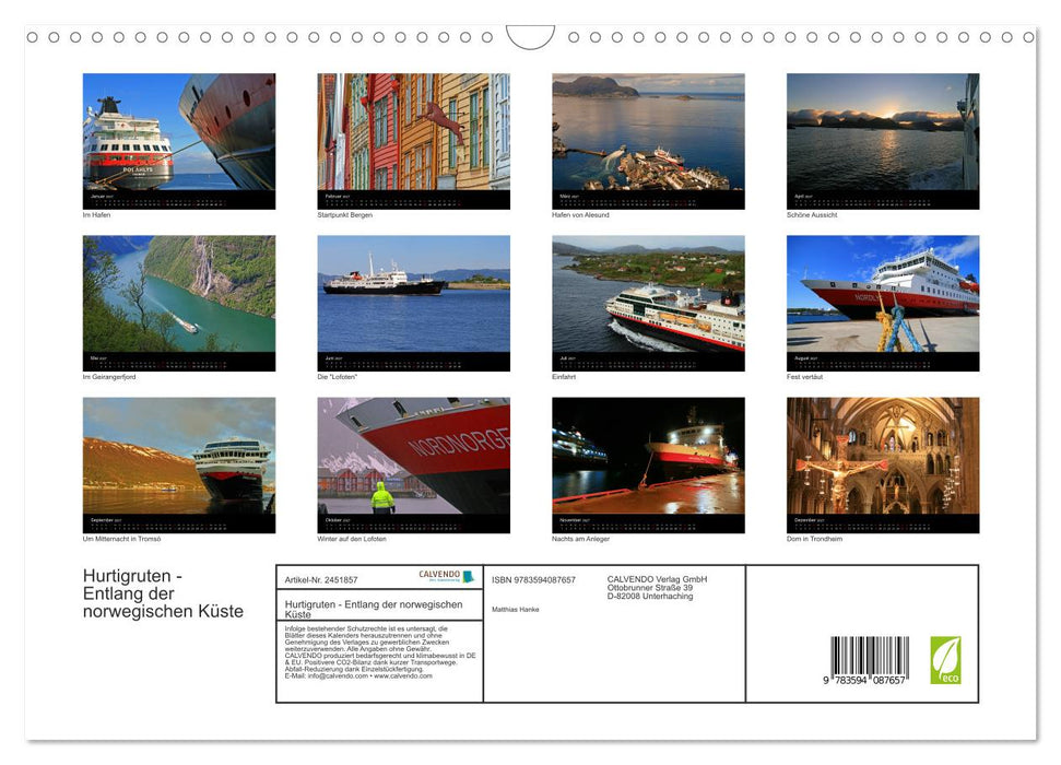 Hurtigruten - Entlang der norwegischen Küste (CALVENDO Wandkalender 2027)