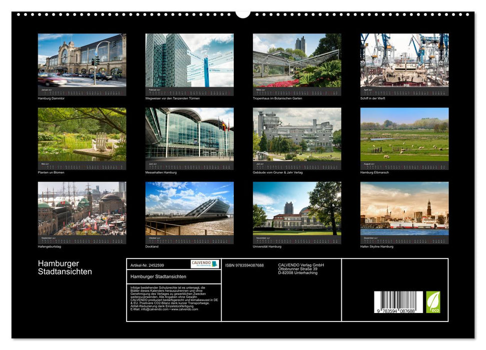 Hamburger Stadtansichten (CALVENDO Premium Wandkalender 2027)