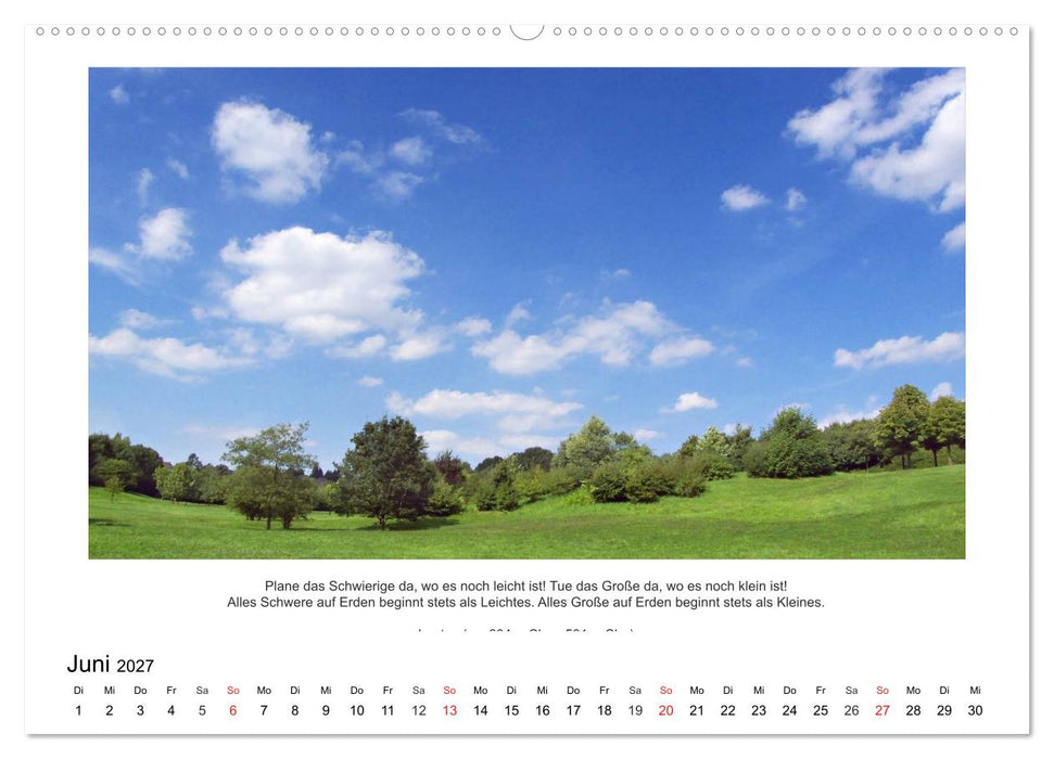Der Naturkalender mit Zitaten und Sprüchen (CALVENDO Premium Wandkalender 2027)