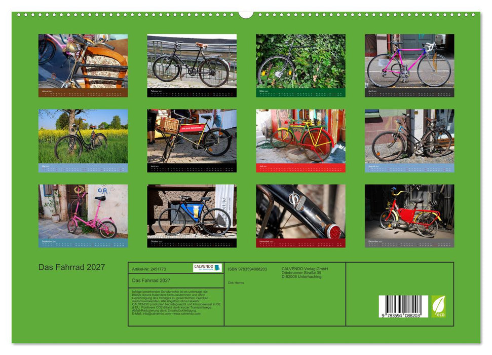 Das Fahrrad 2027 (CALVENDO Premium Wandkalender 2027)