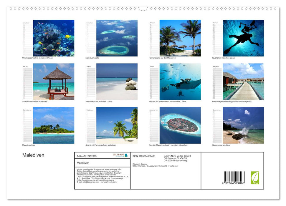 Malediven (CALVENDO Premium Wandkalender 2027)