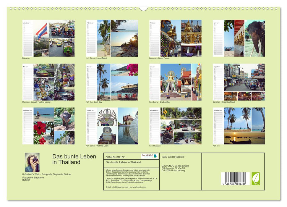 Das bunte Leben in Thailand (CALVENDO Premium Wandkalender 2027)