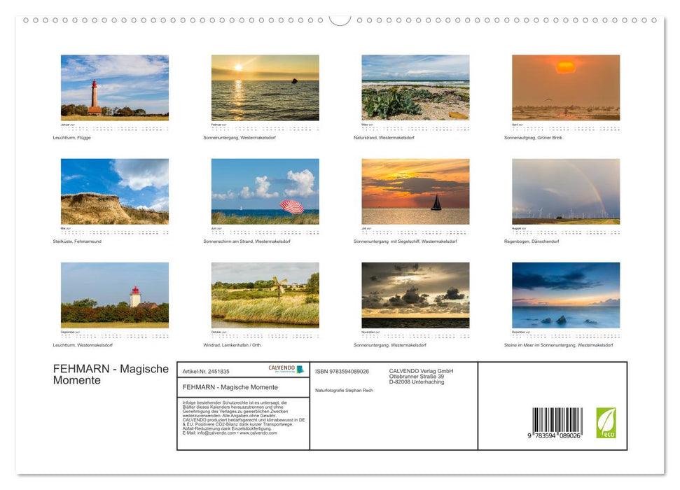 FEHMARN - Magische Momente (CALVENDO Premium Wandkalender 2027)
