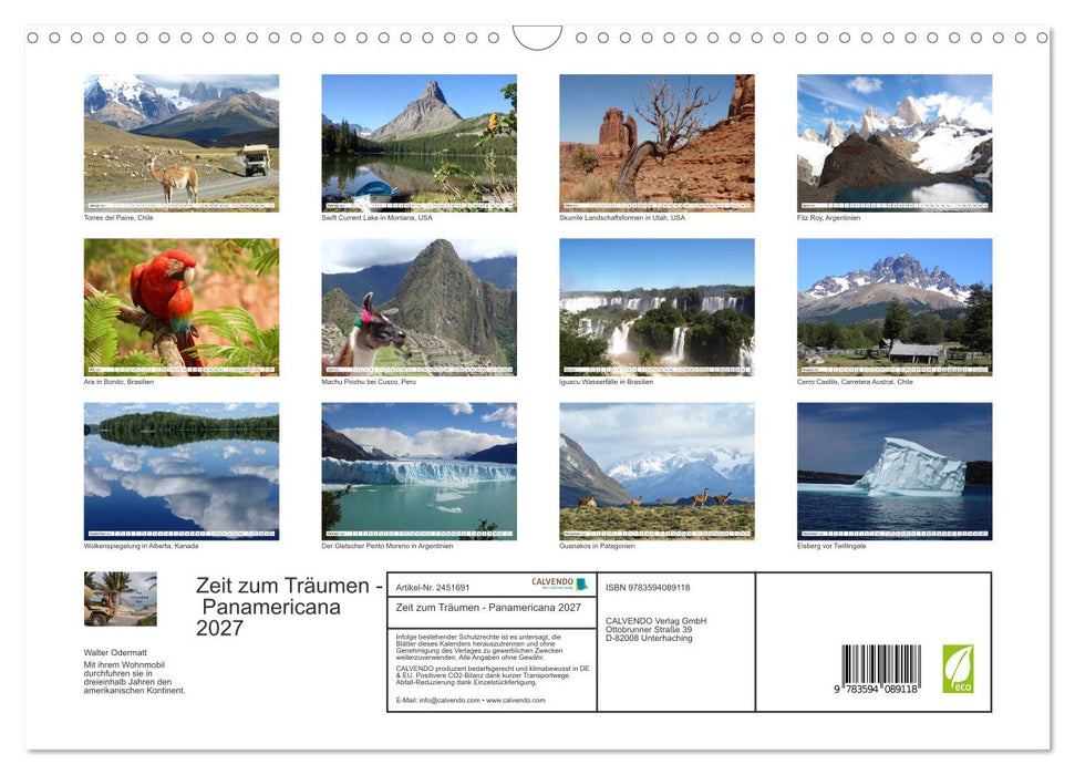 Zeit zum Träumen - Panamericana 2027 (CALVENDO Wandkalender 2027)