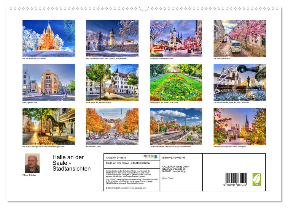 Halle an der Saale - Stadtansichten (CALVENDO Premium Wandkalender 2027)