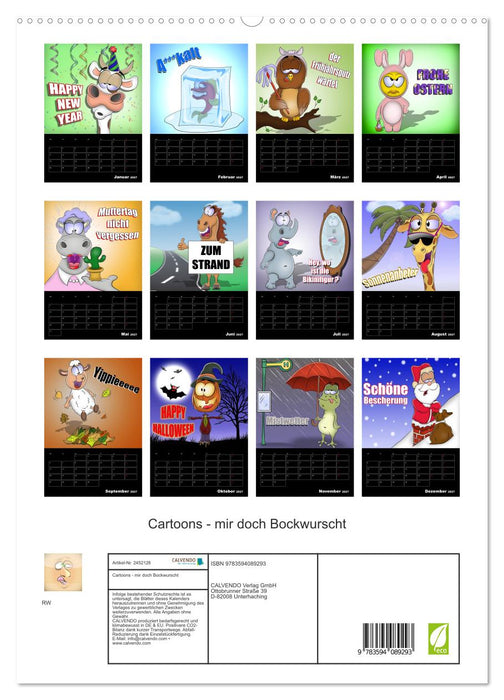 Cartoons - mir doch Bockwurscht (CALVENDO Premium Wandkalender 2027)