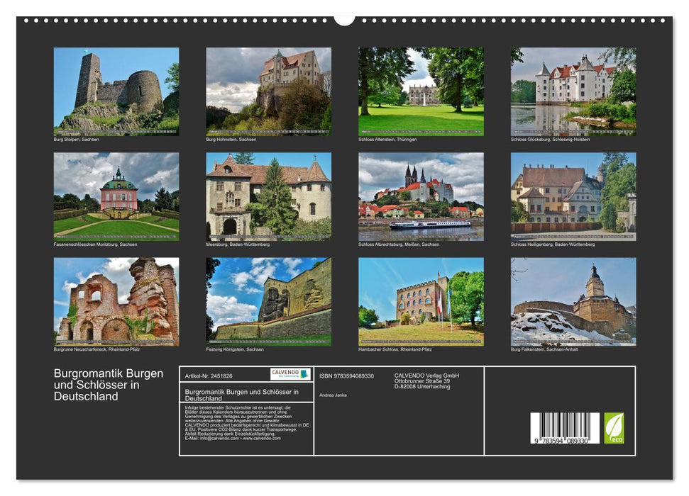 Burgromantik Burgen und Schlösser in Deutschland (CALVENDO Premium Wandkalender 2027)