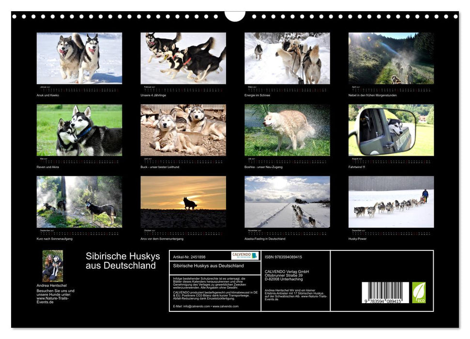 Sibirische Huskys aus Deutschland (CALVENDO Wandkalender 2027)