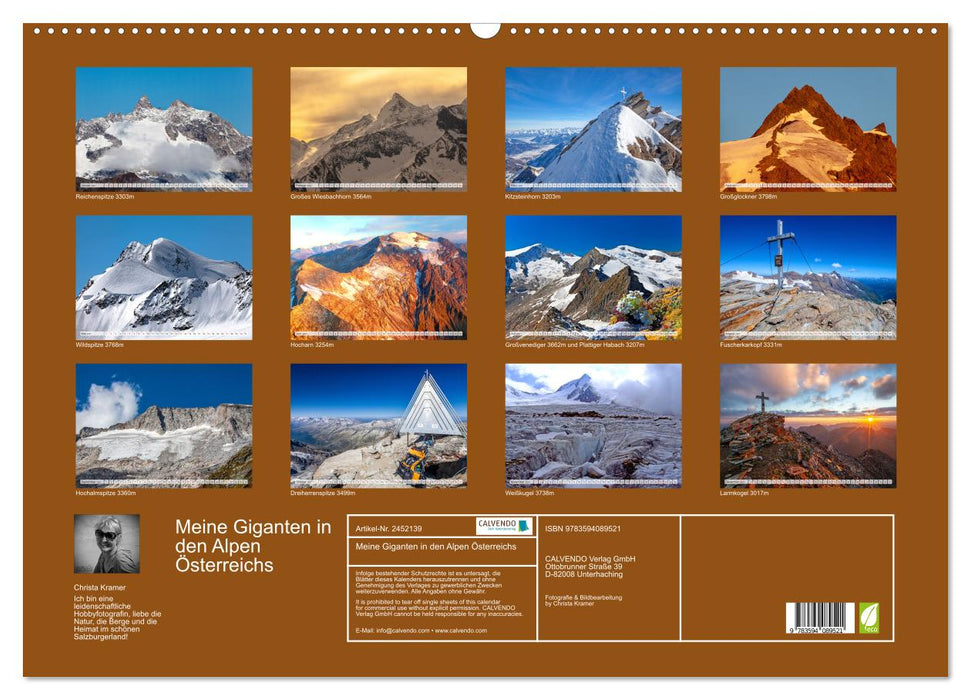 Meine Giganten in den Alpen Österreichs (CALVENDO Wandkalender 2027)