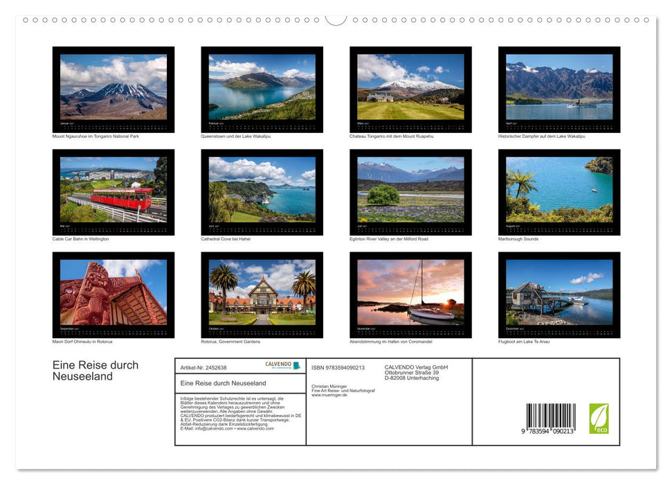 Eine Reise durch Neuseeland (CALVENDO Premium Wandkalender 2027)
