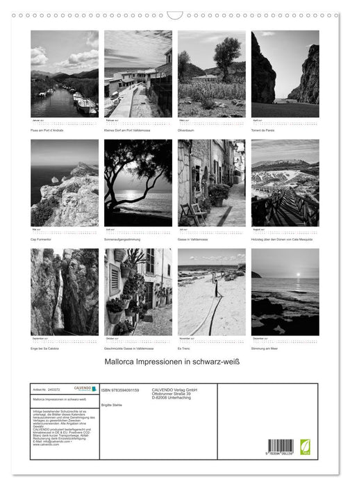 Mallorca Impressionen in schwarz-weiß (CALVENDO Wandkalender 2027)