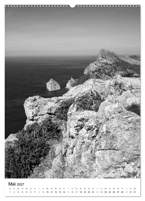 Mallorca Impressionen in schwarz-weiß (CALVENDO Wandkalender 2027)